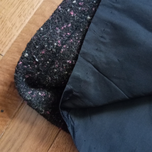 St Germain des Pris 80s soft black/dark grey flecked coat - Picture 10 of 11